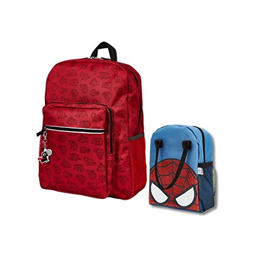 Yoobi x Marvel Backpack and Lunch Bag Set for Boys & Girls - Spider-Man Backpack and Insulated Lunch Bag â€“ Kids Durable Backpack Set for Girls & Boys â€“ PVC Free Backpack for Kids w/ Padded Mesh Back