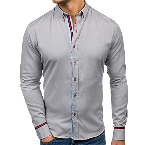XYSSYXGS Chemise décontractée pour homme, d-gris, XXXL Cover