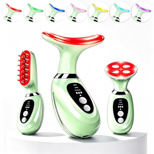 erdnretl 3-in-1 Facial Massager for Face Neck and Scalp (Green)