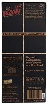 RAW Classic Black Prerolled Cones Bulk - 900 Count 1 14 Size Natural Classic Unrefined Rolling Papers - Pre-Roll Cones - Filter Tips - Natural Brown Unbleached Unrefined Rolling Papers