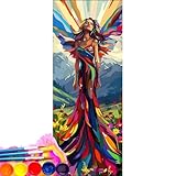 Pintura Por NúMeros, DIY Pintar Por Numeros Para Adultos Y NiñOs Principiantes Lienzo Con Pinceles Manualidades Kit, DIY Pintura Por NúMeros DecoracióN Para Hogar (Sin Marco) Abstracto Mujer 20x60cm