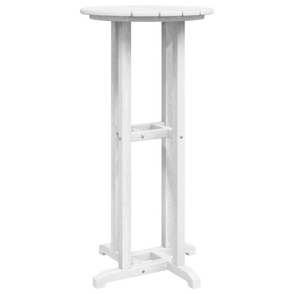 Tavolo da bar bianco, 55 x 55 x 107 cm, rotondo, in polietilene, per giardino e terrazza, moderno tavolo da bistrot per eventi all'aperto e feste in piedi