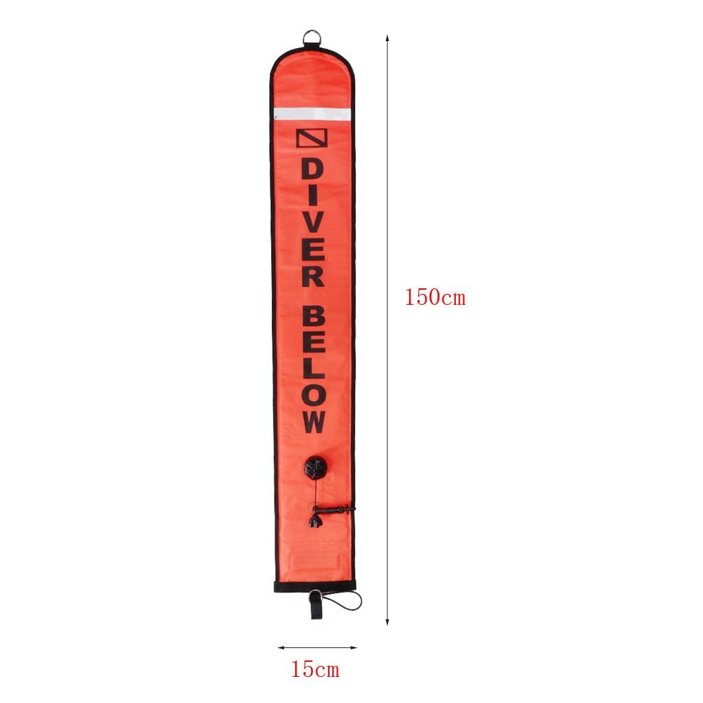 Dive Surface Marker Buoy Schwimmende Signalboje Tauchsicherheitsröhre mit Nylon Und Überdruckventil für Sporttaucher Wassersport Freizeit