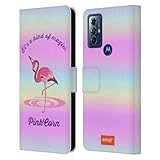 Head Case Designs Officially Licensed Emoji® Flamingo Be A Unicorn Leather Book Wallet Case Cover Compatible with Motorola Moto G Play (2023)
