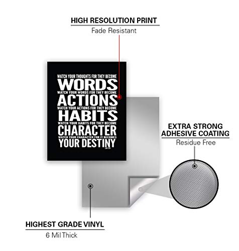 Lushleaf Designs Motivational Quote Workout Gym Poster - 8" X 10" Inches - Classroom And Office Wall Art - Black Matte Finish - Adhesive Backing Can Stick On Smooth Surfaces #TOP1