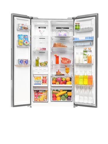 Image of Haier 596 L, Wi-Fi enabled Water Dispenser Frost Free, 2-Door Side by Side Refrigerator with 100% Convertible Fridge Space Inverter Technology (HRS-682SWDU1-2, Steel Shiny)