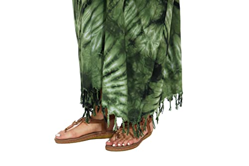 Image of Beautybatik Women Hippie Tie Dye Caftan Kaftan Loungewear Maxi Plus Size Long Dress XL to 4X