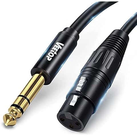Veetop 2m 6.35mm to XLR Cable XLR Female to 6.35mm 1/4 Inch TRS Cable 1/4" Stereo Jack TRS Balanced to XLR Microphone Cable Suitable for Speakers, Stages, DJ, Studio Audio Consoles Cover