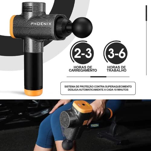 Pistola Massageadora Phoenix Profissional, Massageador Phoenix A2,ENVIO DO BRASIL, 3 Velocidades e 6
