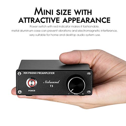 MM Phono Preamplifier, Hi-Fi Turntable Preamp for Home Audio/Record Player/Stereo Amplifier/Active Speaker [Nobsound T3] - Thumbnail 7