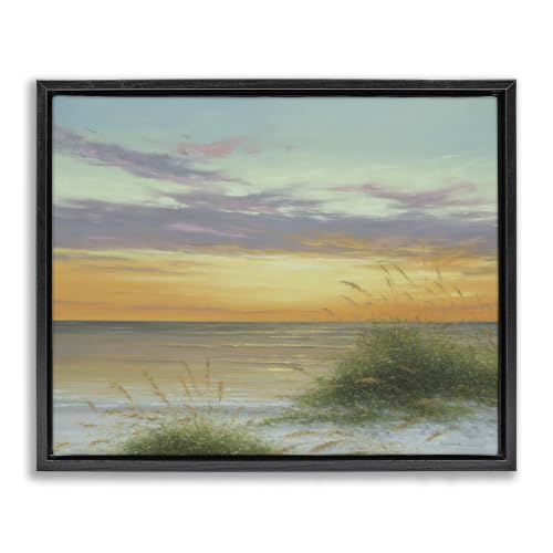 Coastal Reeds Sunset Beach Shore, 17 x 21 Inch Canvas in Floater Frame