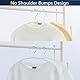 Cocomaya 42CM Weiß Keine Schulter Bumps No Mark Anti-Rutsch Gummi beschichtete Kontur Metall Mantel Kleiderbügel, Pullover Kleiderbügel, T-Shirt Kleiderbügel mit Hosenbügel 10 Stück