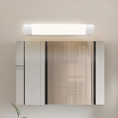 IMVSINCERE 6W Applique Salle de Bain Avec Interrupteur,IP44 43CM lumiere avec prise,4000K 500LM Applique Led Salle de Bain avec prise de rasoir (43CM)