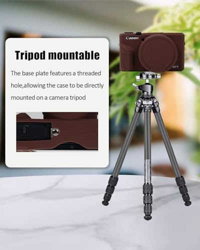 Funda para cámara Canon G7X Mark III silicona marrón miniatura 5