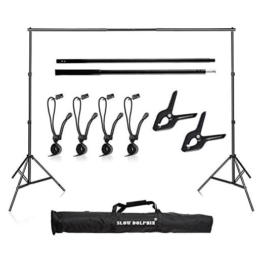 Slow Dolphin Photo Video Studio 10Ft Adjustable Backdrop Support System Kit Background Stand with Carry Bag
