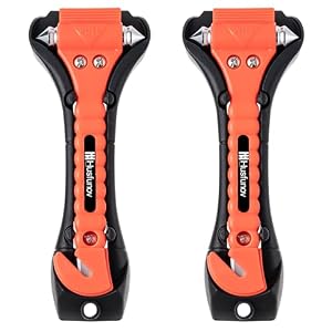 Car Window Breaker Hammer and Seat Belt Cutter 2-in-1，Emergency Escape Tool | Car Accessories, Auto Car Escape Tool，Safety Hammer for Family Rescue and Auto Traffic Accident Emergency Escape, 2 Packs