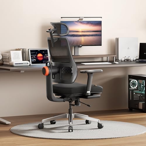 Image of Newtral Mesh Ergonomic Office Chair, Auto Lumbar Support, 5D Headrest, 4D Armrest, Footrest, 136 Recline, Adjustable Seat, 330lbs Heavy Duty Desk Chair for Home Office Gaming