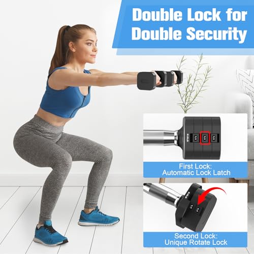 Image of Hezeyferg Adjustable Dumbbell Set,Adjustable Weight Dumbbells for Women /Men | 17.6LB /22LB /26.4LB /30.8LB for Choices, with Multiple Levels, Hand Weights Sets for Home Gym Full Body Workout