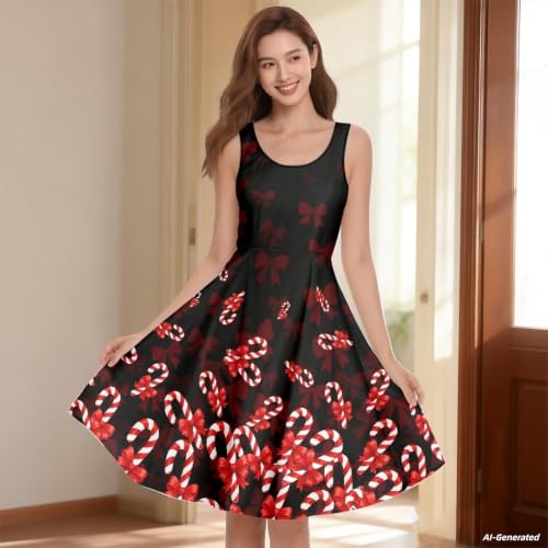 Image of Renewold Women's Sleeveless Tank Dress with Pockets, Casual Scoop Neck A-Line Sundress for Summer, Travel and Vacation
