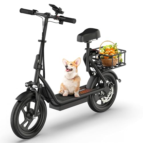 Image of Maxshot Electric Scooter, 8.5 inch /10 inch /14 inch Tire, 16 /19 /22 Mph Top Speed, 12 /16 /21 /27 /28 /49 /50 Miles Long Range, Folding Escooter for Adults and Kids with Seat Bag, Dual Braking, Dual Suspension, App