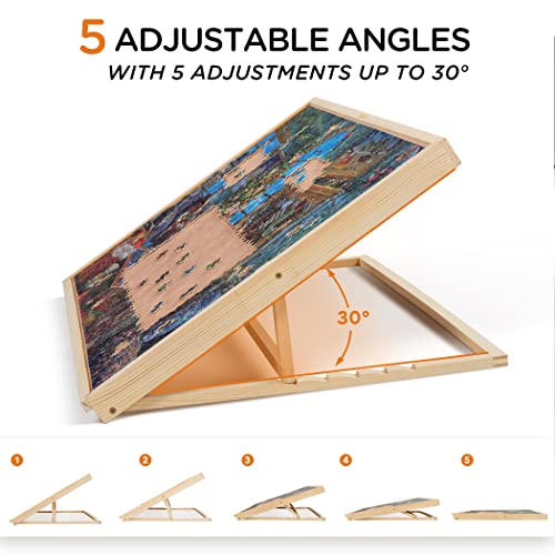 Lavievert 1000 Piece Tilting Jigsaw Puzzle Board With Wooden Cover, Adjustable Puzzle Board With Built-In Easel/Stand, Portable Puzzle Table With Non-Slip Flannel Tabletop For Adults & Kids thumb #1