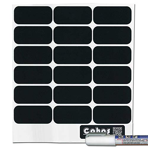 Cohas Chalkboard Labels for Party Cups and Supplies includes Liquid Chalk Marker and 54 Labels, Fine Tip, White Marker