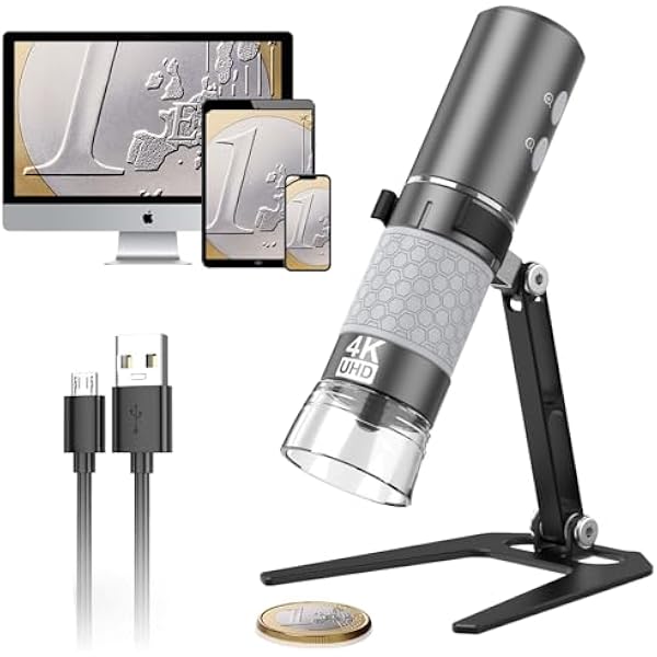 Bezprzewodowy mikroskop cyfrowy 4K HD Wi-Fi mikroskop kamera cyfrowa lupa kompatybilna z telefonami iPhone Android i PC