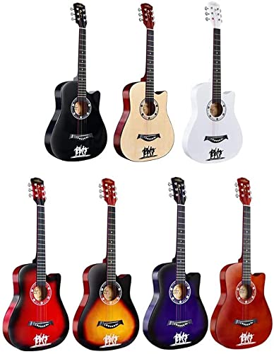 Guitar Kit, String Instrument Electronic Guitar Acoustic Guitar 38 Inches Folk Pop Guitar Wonderful Sound Beginner Practice Stage Singing With Backpack Tuner Strap ( Color : Purple , Size : Long-96Cm #TOP1