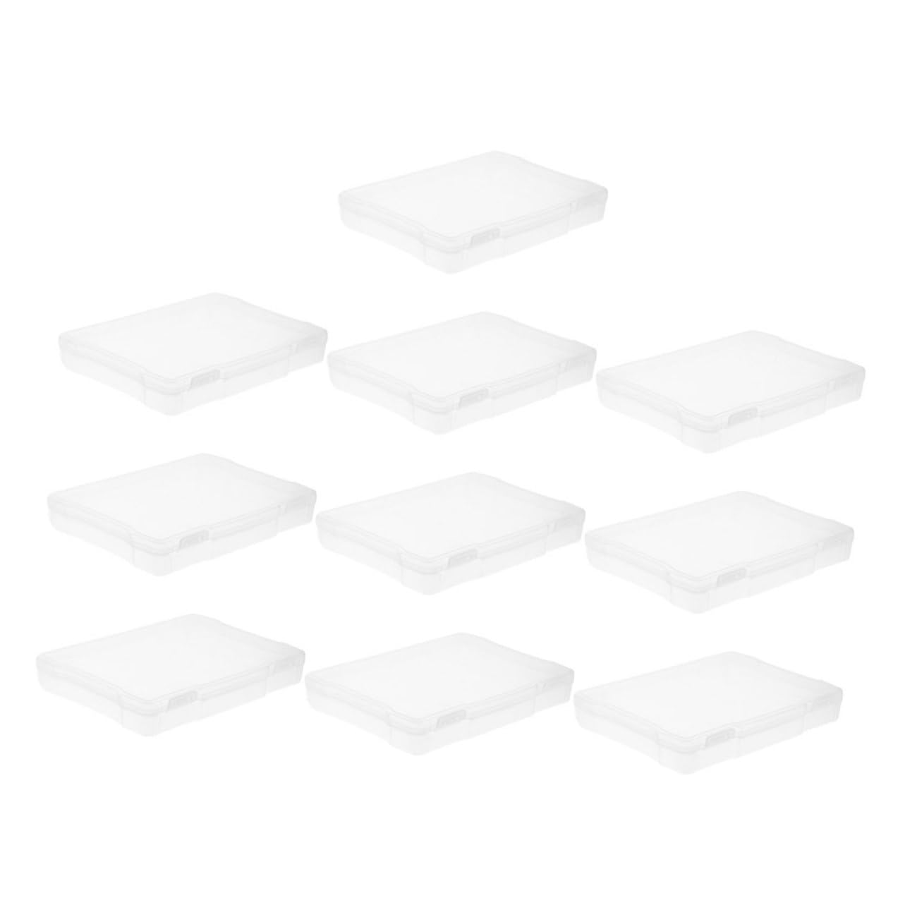 ARTIBETTER Multi-function 5x7 Photo Box Plastic Craft Storage Boxes with Lids Photo Organizer Case for Home