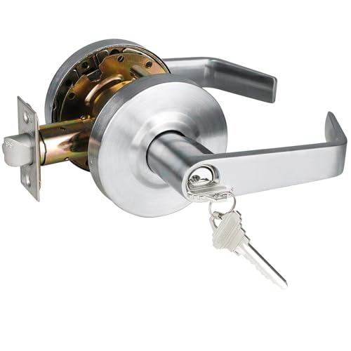 NEWBANG Grade 2 ADA Commercial Heavy Duty Entry Door Lever UL Listed and 3 Hour Fire Rated, Satin Chrome 26D, Left and Right Handed,MD-C2-1ET-1P
