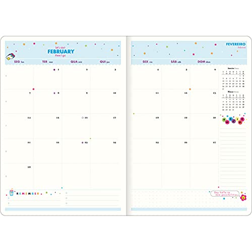 Planner Grampeado 17,8 x 25,4 cm Happy 90 Grande 2022 - Estampa Lilás - Tilibra