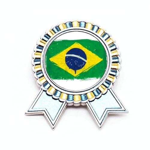 Broche drapeau du Brésil en métal pour sublimer vos tenues de fête