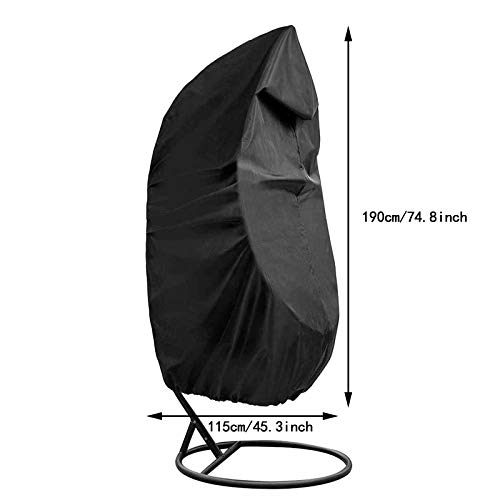 Hanging Egg Chair Cover Windproof Patio Swing Water Resistant Chair Cover For Outdoors Garden Protective Case Black #TOP2
