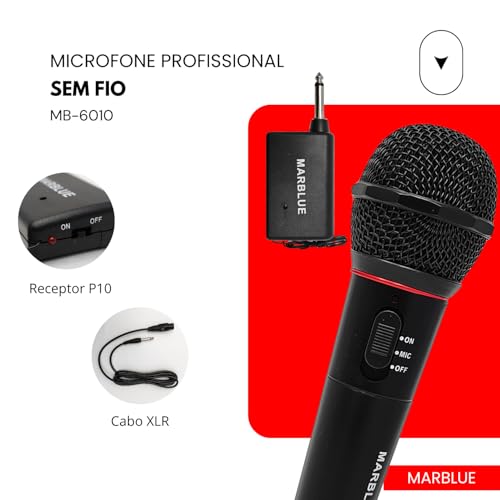 Microfone sem Fio Alta Definição Alcance de 60 metros - Design Ergonômico e Resistente