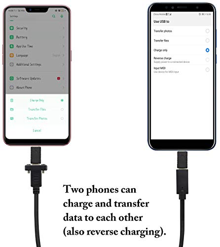 AAOTOKK Panel Mount USB C 3.1 Extension Cable 4K&60hz 10Gbps USB Type C 3.1 Female Panel Mount Screw Cable,Supports Charging,Data,Audio,Video Cable (1M/3ft) - Image 3