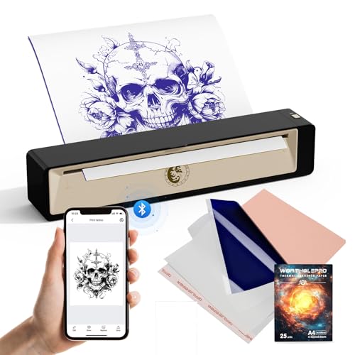 Wormhole Tattoo Stencil Printer with 25pcs Transfer Paper