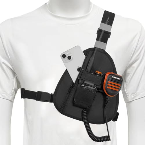 LSENG Radio Chest Harness Shoulder Radio Holster Chest Pack Adjustable