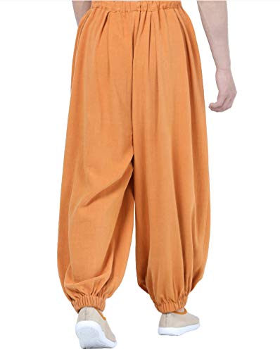 QIEZI Men Casual Practice Meditation Loose Pants2