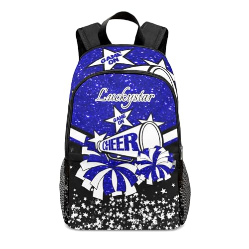 Personalized Dark Blue Cheer Backpack Lightweight Cheerleading Backpack for Girls Customized Name Cheerleader Bag for Women.