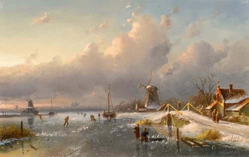 Arts affiche paysage d'hiver Leickert pour créer une ambiance chaleureuse dans votre grand salon