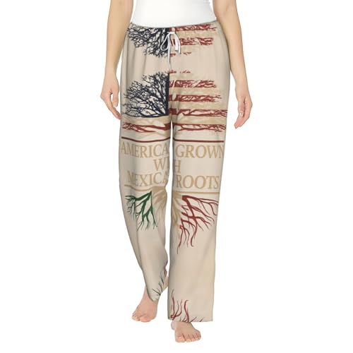 Pantalon de détente extensible et respirant à poches pour femme avec motif mexicain unique