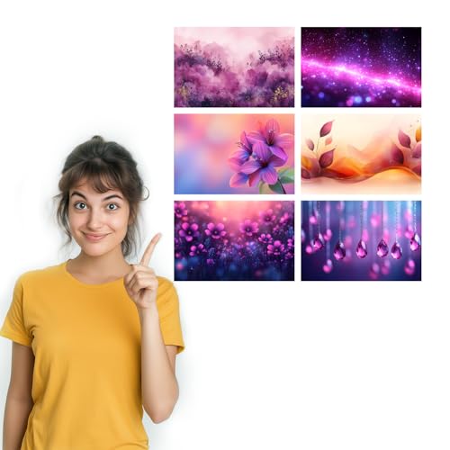 Image of SiddArtify Floral Galaxy Wall Art Prints Set - Abstract Flower Poster Decor for Living Room Bedroom - 12x18 inch Sticker Pack of 6