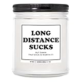 YouNique Designs 長距離キャンドル 7オンス 長距離恋愛ギフト I Miss You ギフト 展開ギフト ホワイト 天然大豆 ヴィーガンアロマセラピーキャンドル マホガニーチークウッド