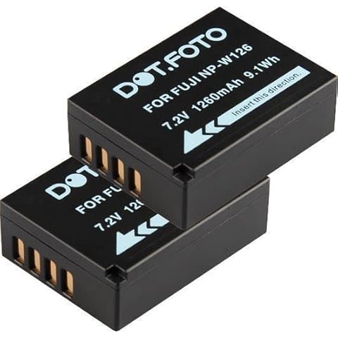 2 x Dot.Foto NP-W126, NP-W126s Premium 7.2v / 1260mAh Rechargeable Battery for Fujifilm Cover