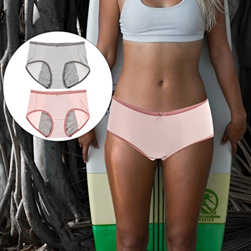 DOITOOL 2 Pcs Mulheres Menstrual Pessoal Calcinha Cintura Médio Fluxo Pesado Pós- Parto Underparas L