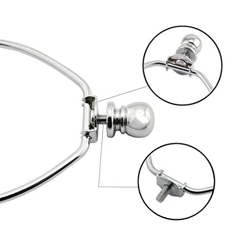 DZS Elec 6.5" Lamp Shade Harp Holder DIY Lighting Accessories Horn Frame Lampshade Bracket for Table/Floor Light Fitting (Silver) - Thumbnail 4