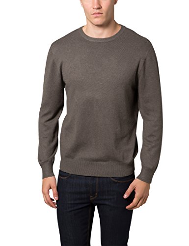 Lower East Pull-over à encolure ronde pour homme, Marron, 2XL