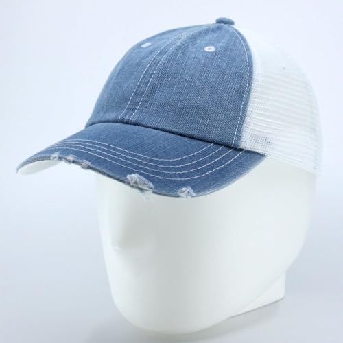 Image of The Vintage Year Distressed Cotton Unstructured Soft Mesh Breathable Adjustable Dirty Wash Dad Hat Trucker Baseball Cap