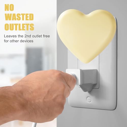 Image of INZU Night Lights Plug into Wall, LED Night Light for Kids, Cute Nightlight with Auto Dusk to Dawn Sensor, LED Nightlight with Soft Warm Light for Bedroom, Nursery, Bathroom, Hallway (Yellow)
