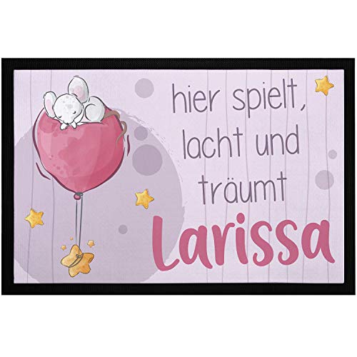 SpecialMe® Fußmatte Kinderzimmer personalisiert mit Name Luftballon Stern Türvorleger Mädchen...